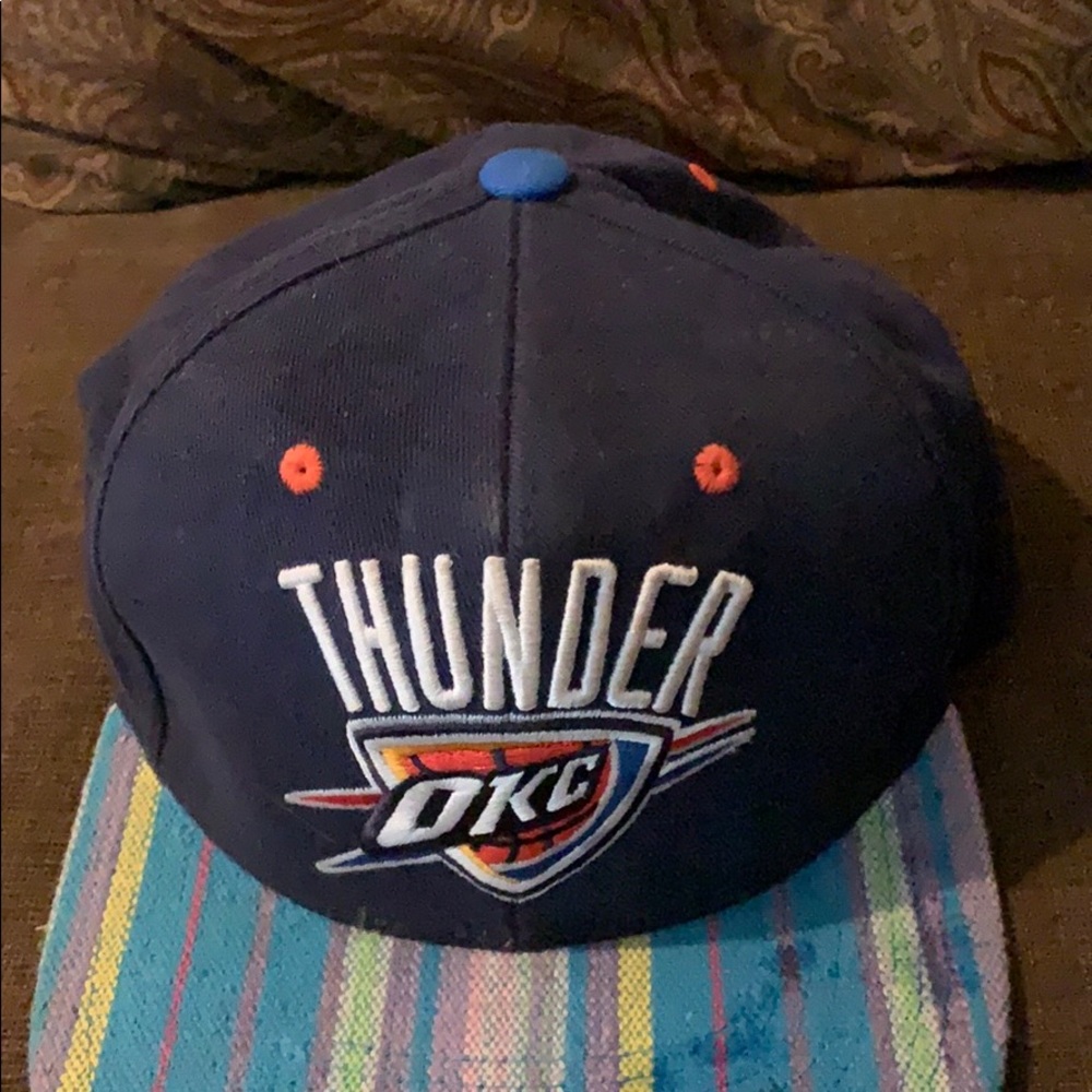 Patterned NBA OKC Thunder SnapBack Flat Brim Hat